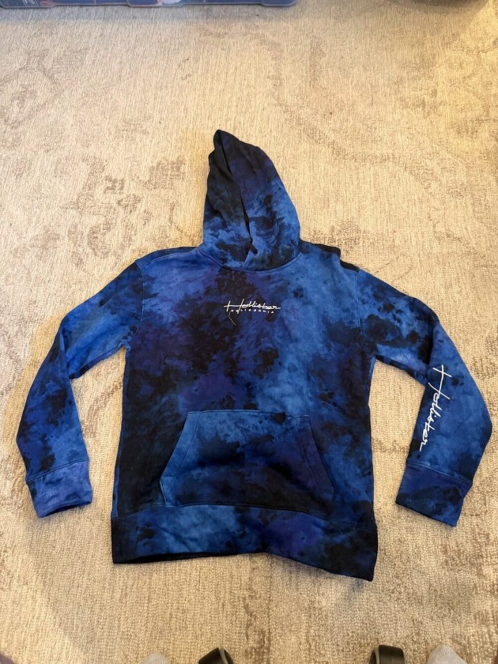 Blue Patterned Hollister Hoodie S NWT